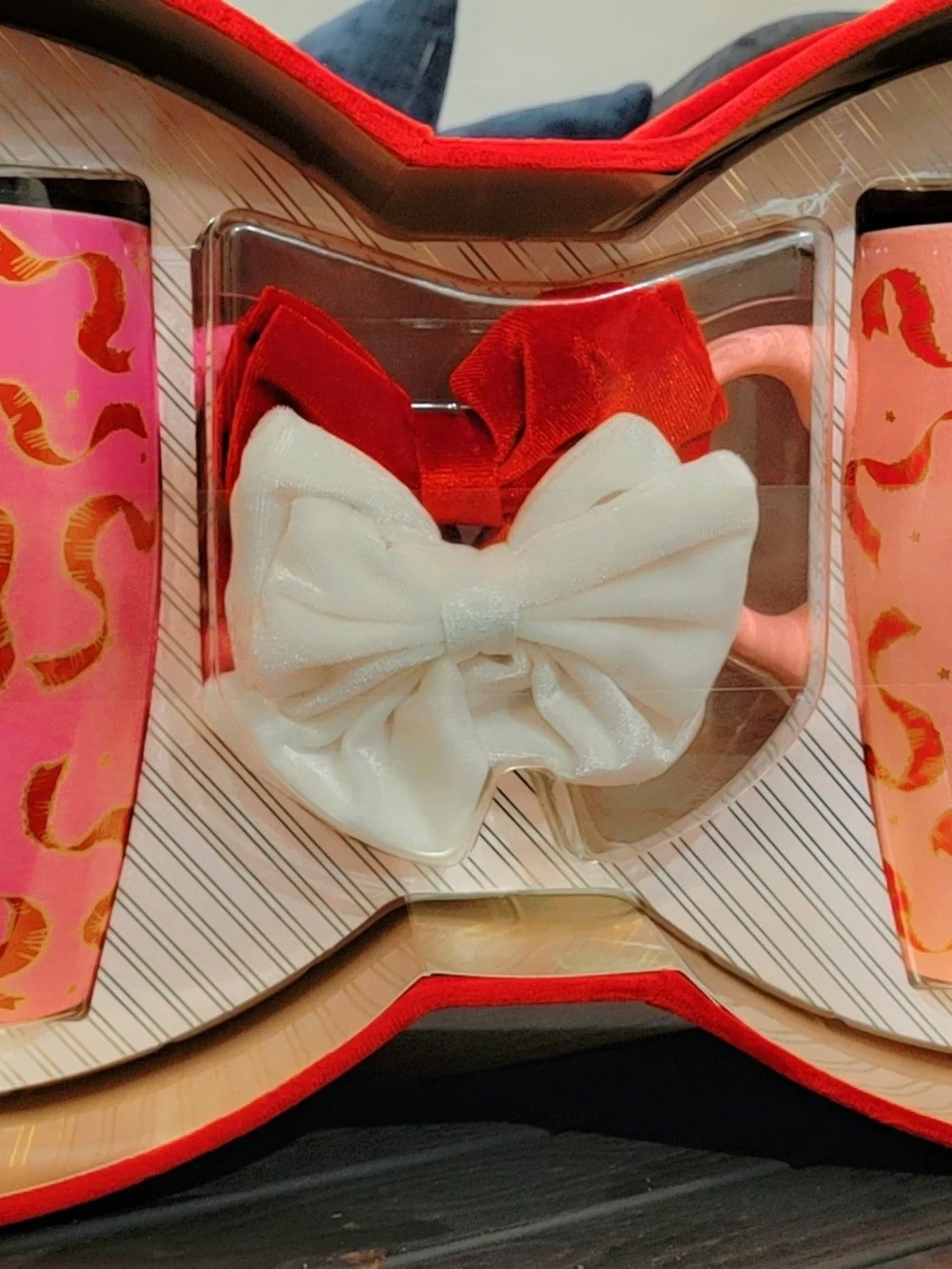 Pink & Gold Bow Holiday Mug Gift Set
